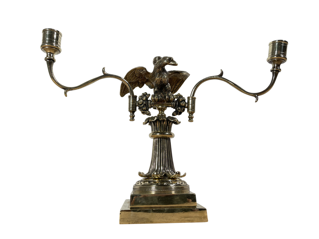 Brass Candelabrum with Perched Eagle