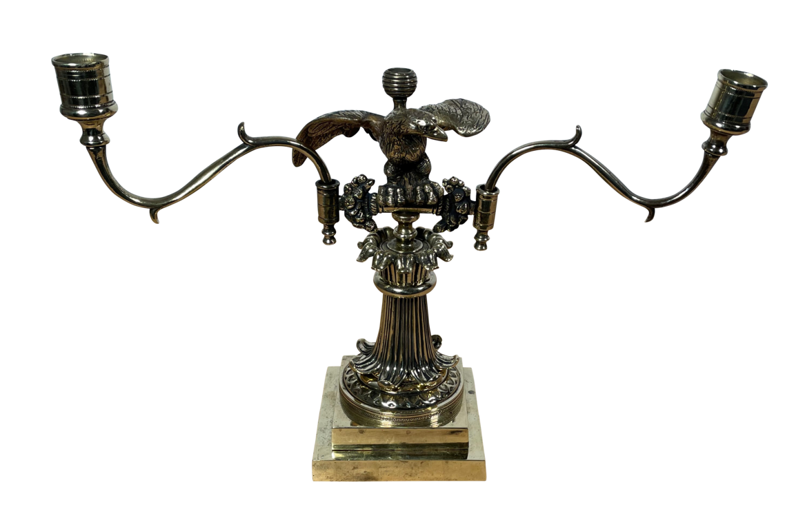 Brass Candelabrum with Perched Eagle
