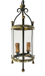 Round Brass and Glass Lantern
