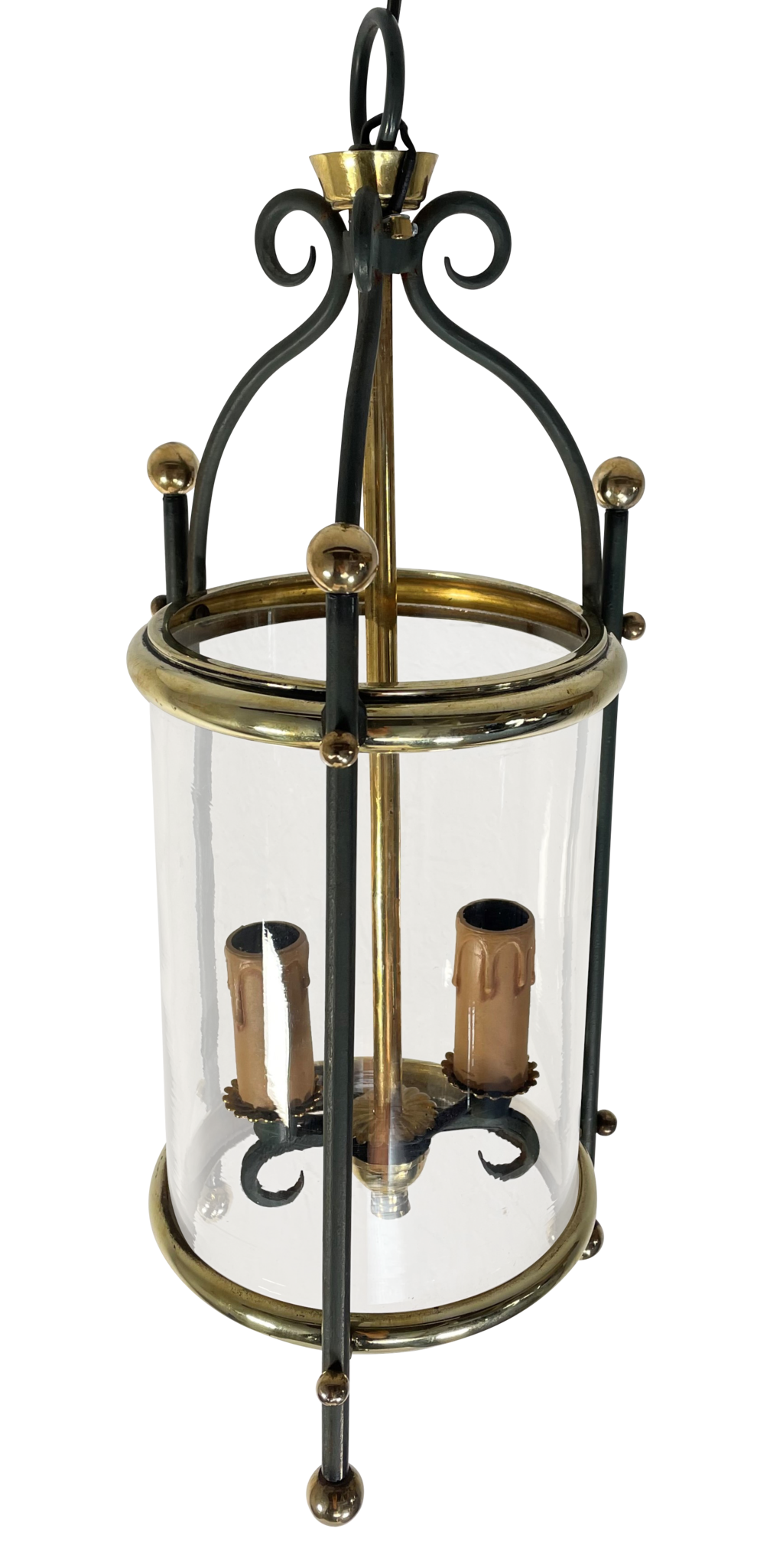 Round Brass and Glass Lantern