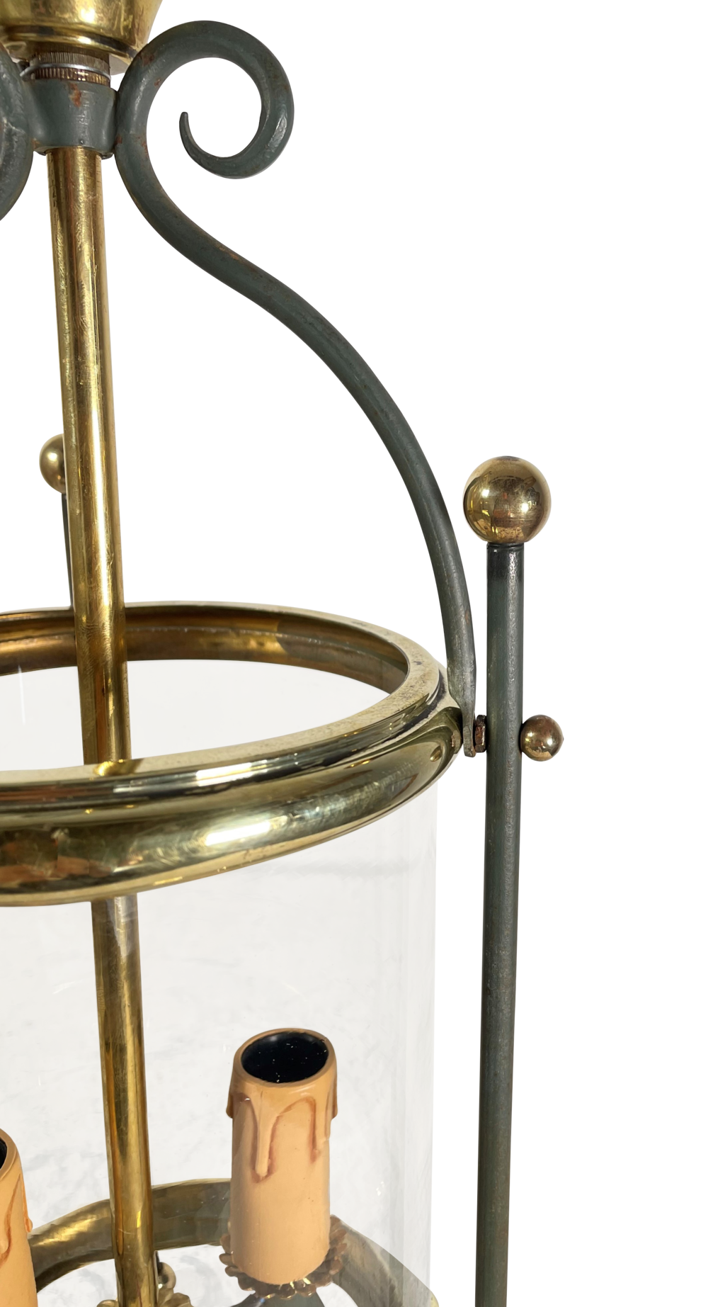 Round Brass and Glass Lantern
