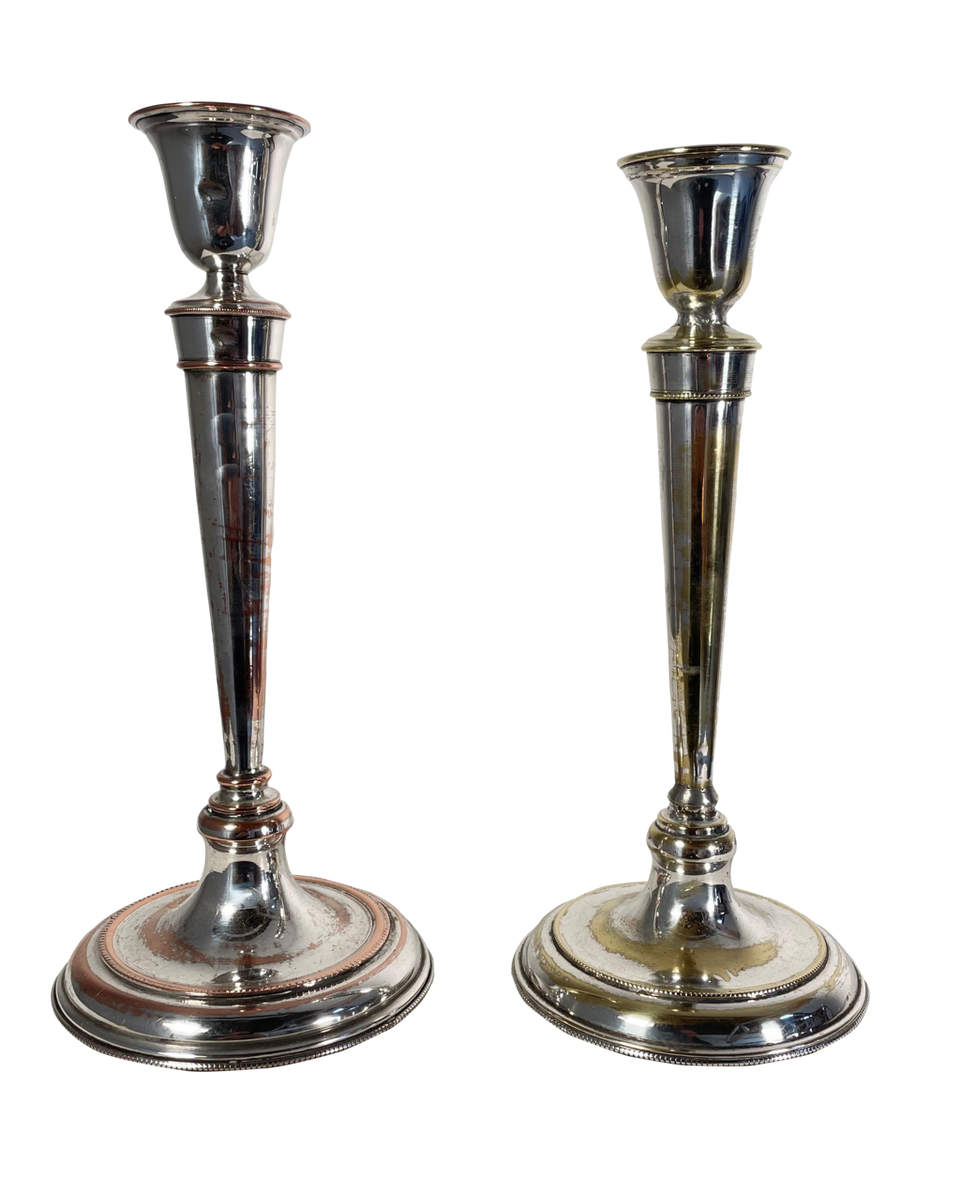 Two Plated Candlesticks