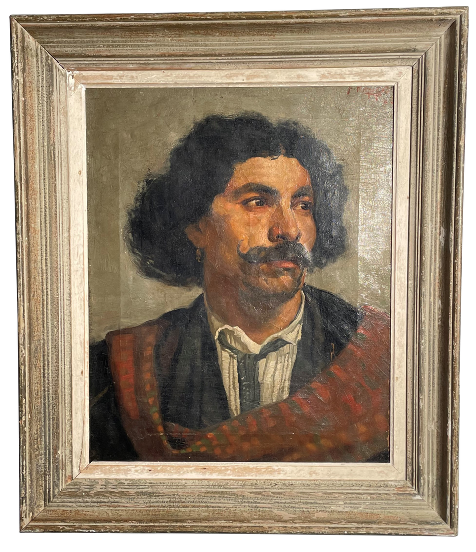 Oil on Canvas Portrait of Male by Frank Richards