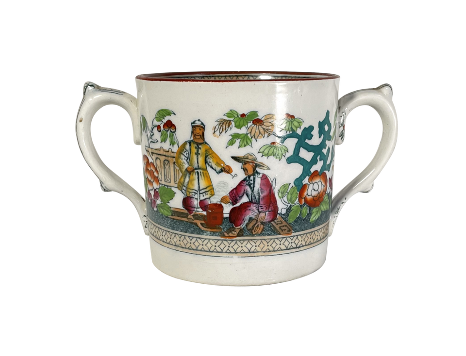 Staffordshire 'Pekin' Chinese Style Two Handled Loving Cup by T Booth & Co.