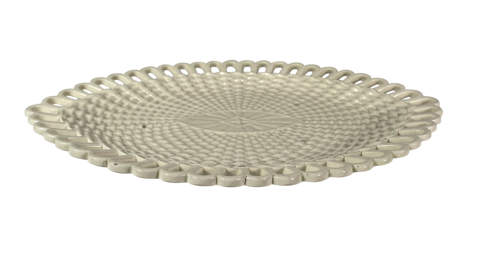 Small Creamware Basketwave Platter