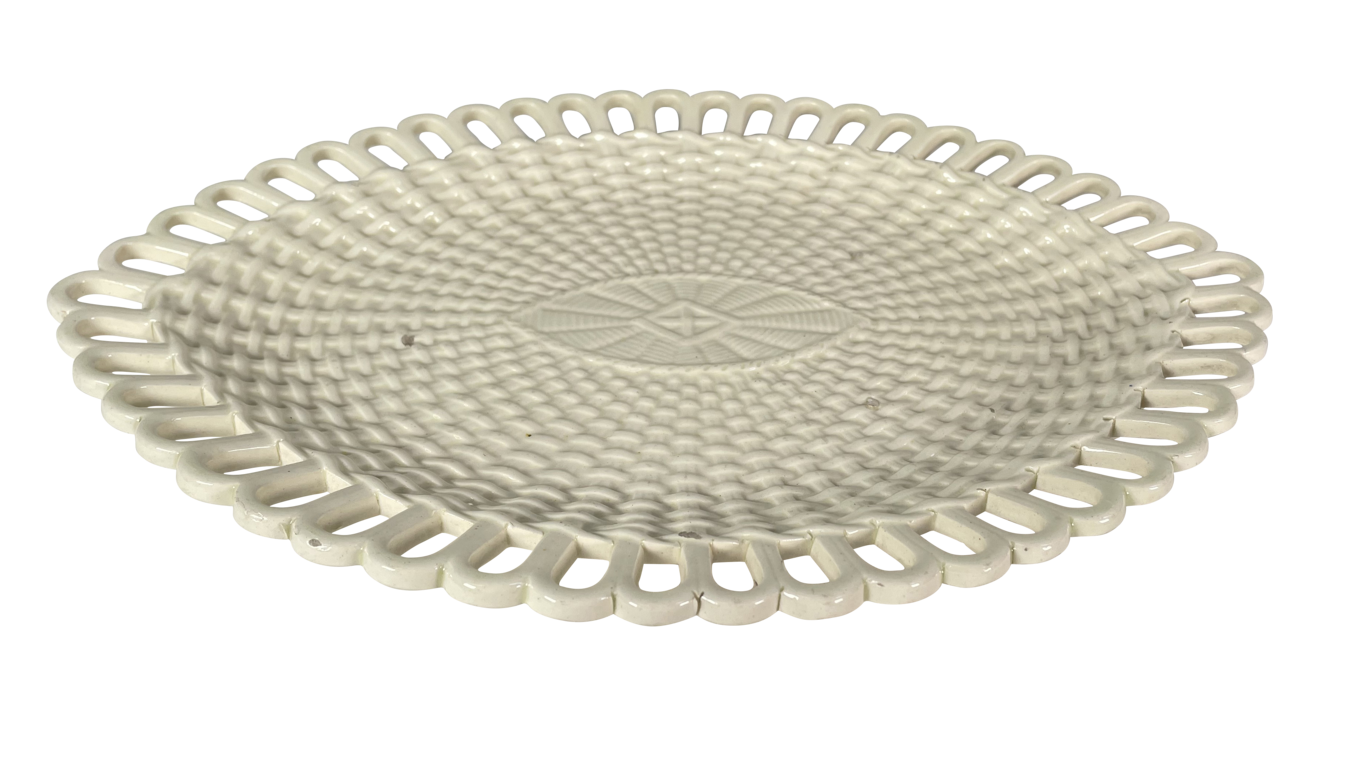 Small Creamware Basketwave Platter