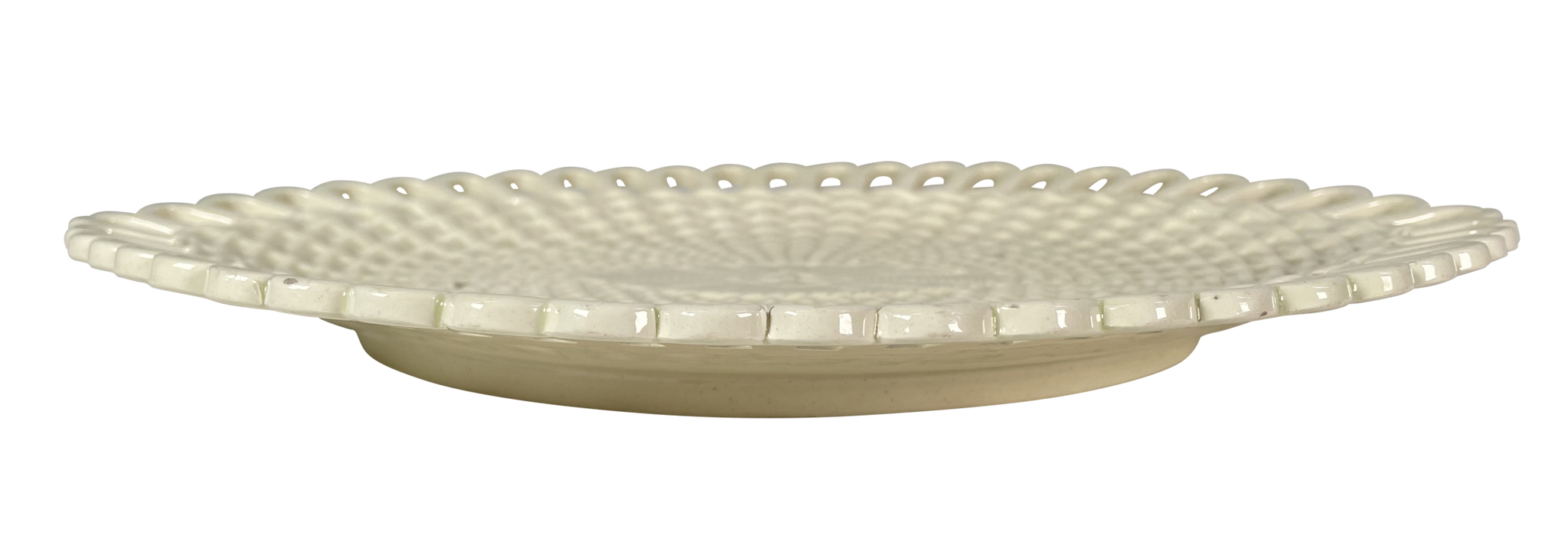 Small Creamware Basketwave Platter