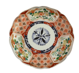 Lotus Shaped Meiji Period Imari Plate Decorated with Three Panels of Anemones