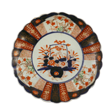 Meiji Period Scallop Edged Imari Plate with Hand Painted Chrysanthemums