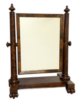 Mahogany Toilet Mirror on Scrolled Feet