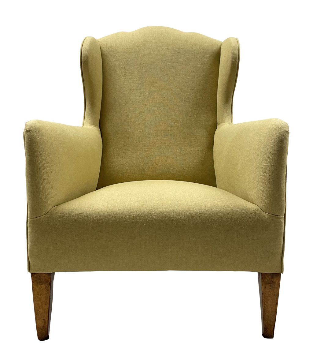 George III Wingback Armchair on Mahogany Square Tapering Legs