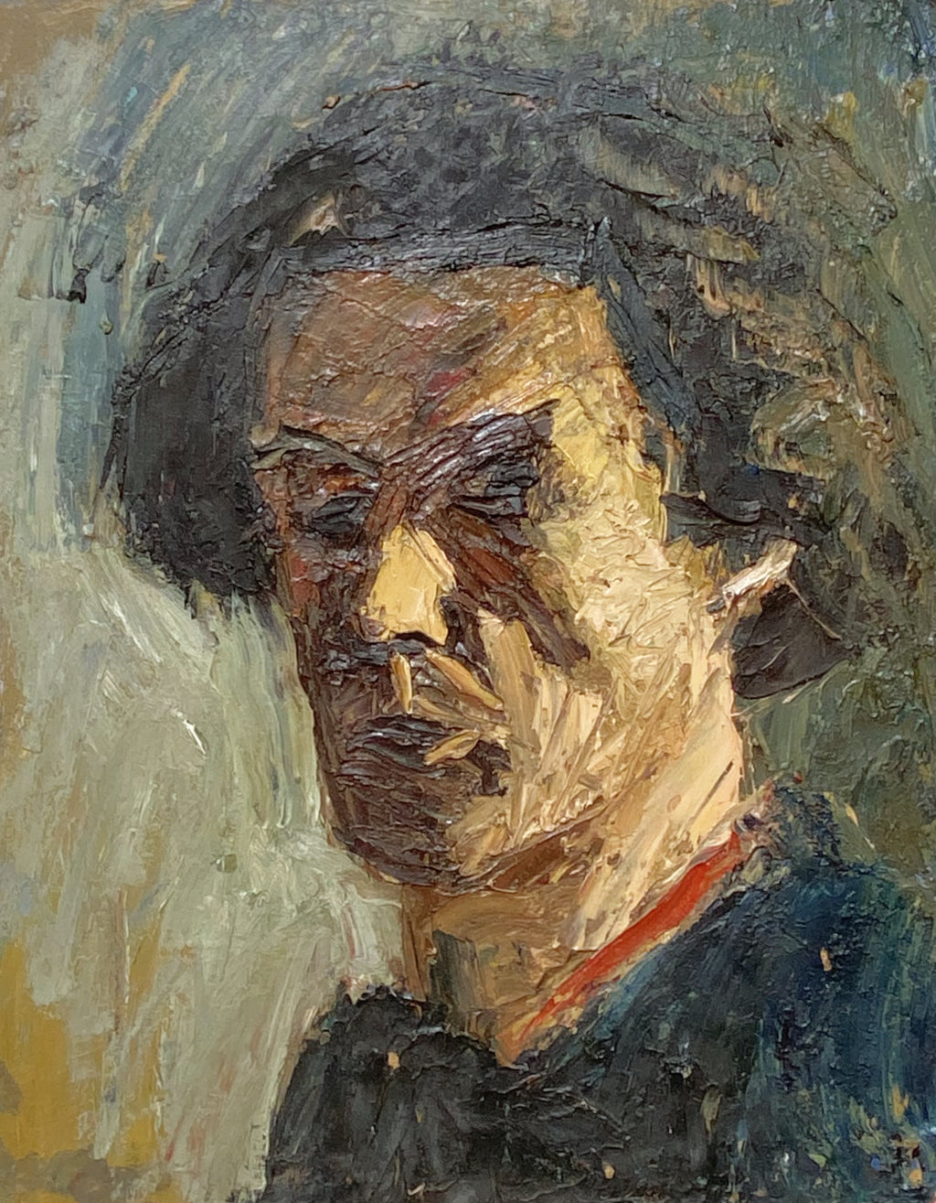 Oil on Board Portrait of Male