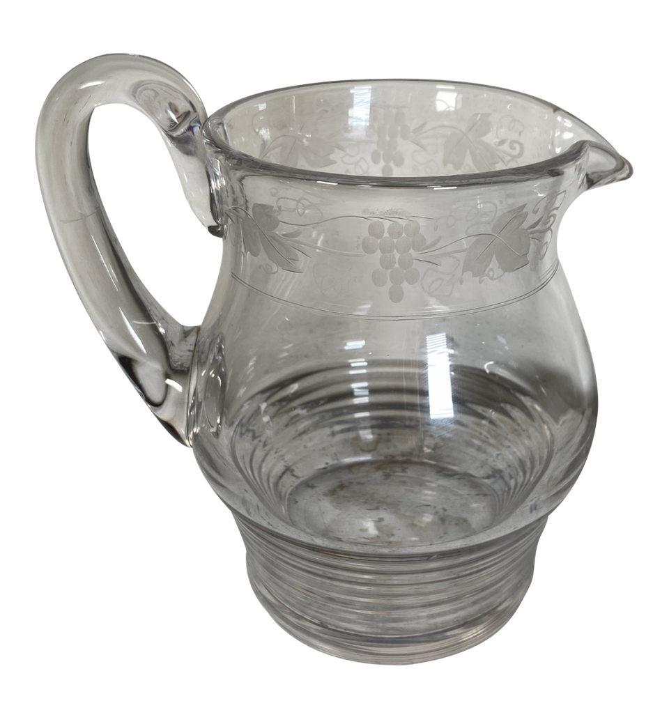 Etched Glass Water Jug