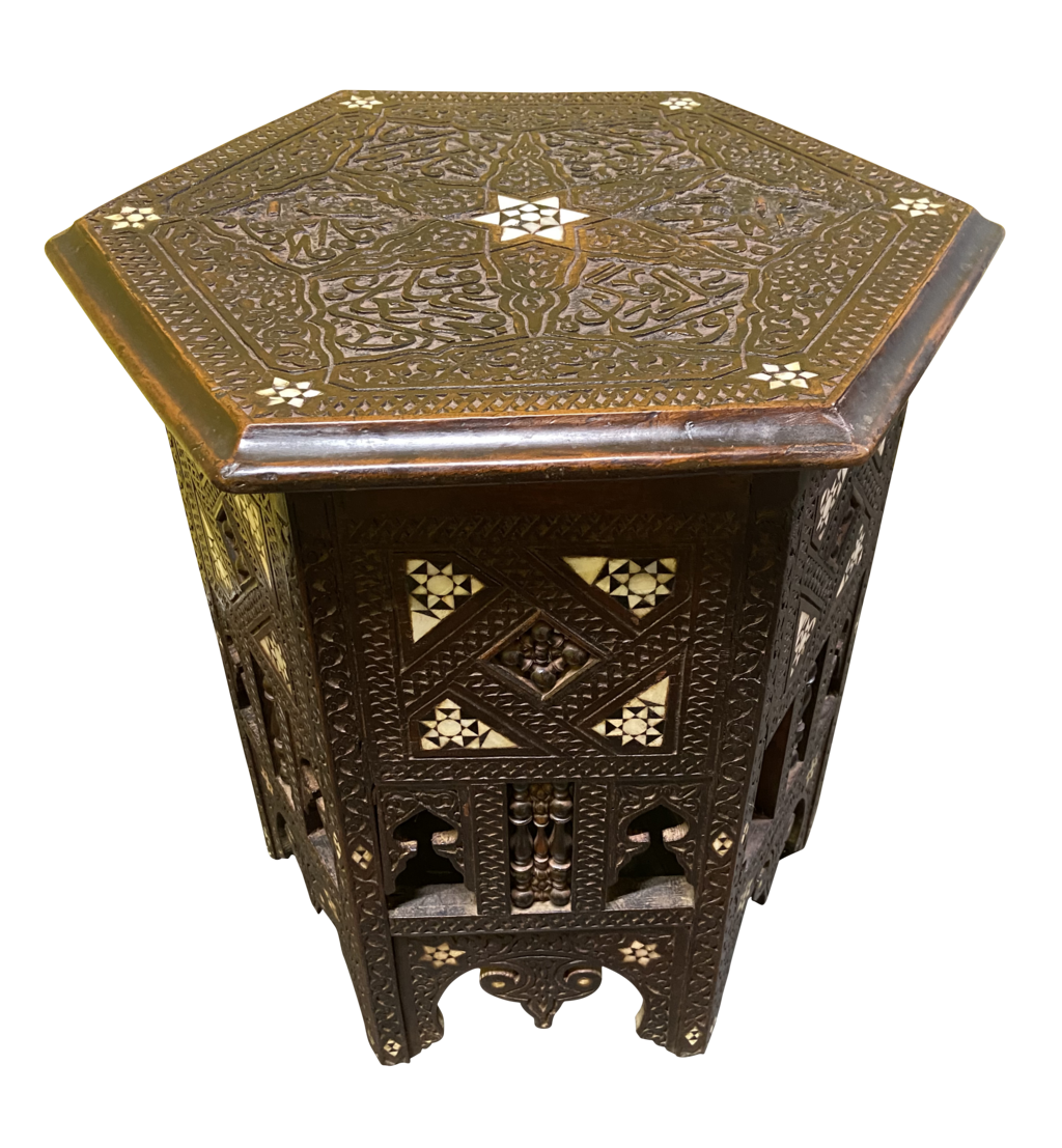 Liberty Style Hardwood Moorish Hexagonal Table