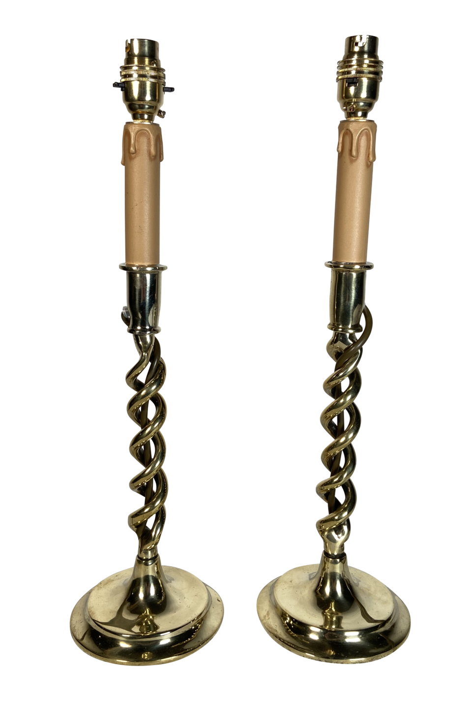 Wrythen Twist Candlestick converted Table Lamps
