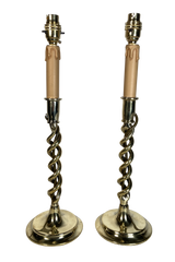 Wrythen Twist Candlestick converted Table Lamps