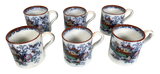 Set of Six Chinese Export Pattern Staffordshire Pottery Cups