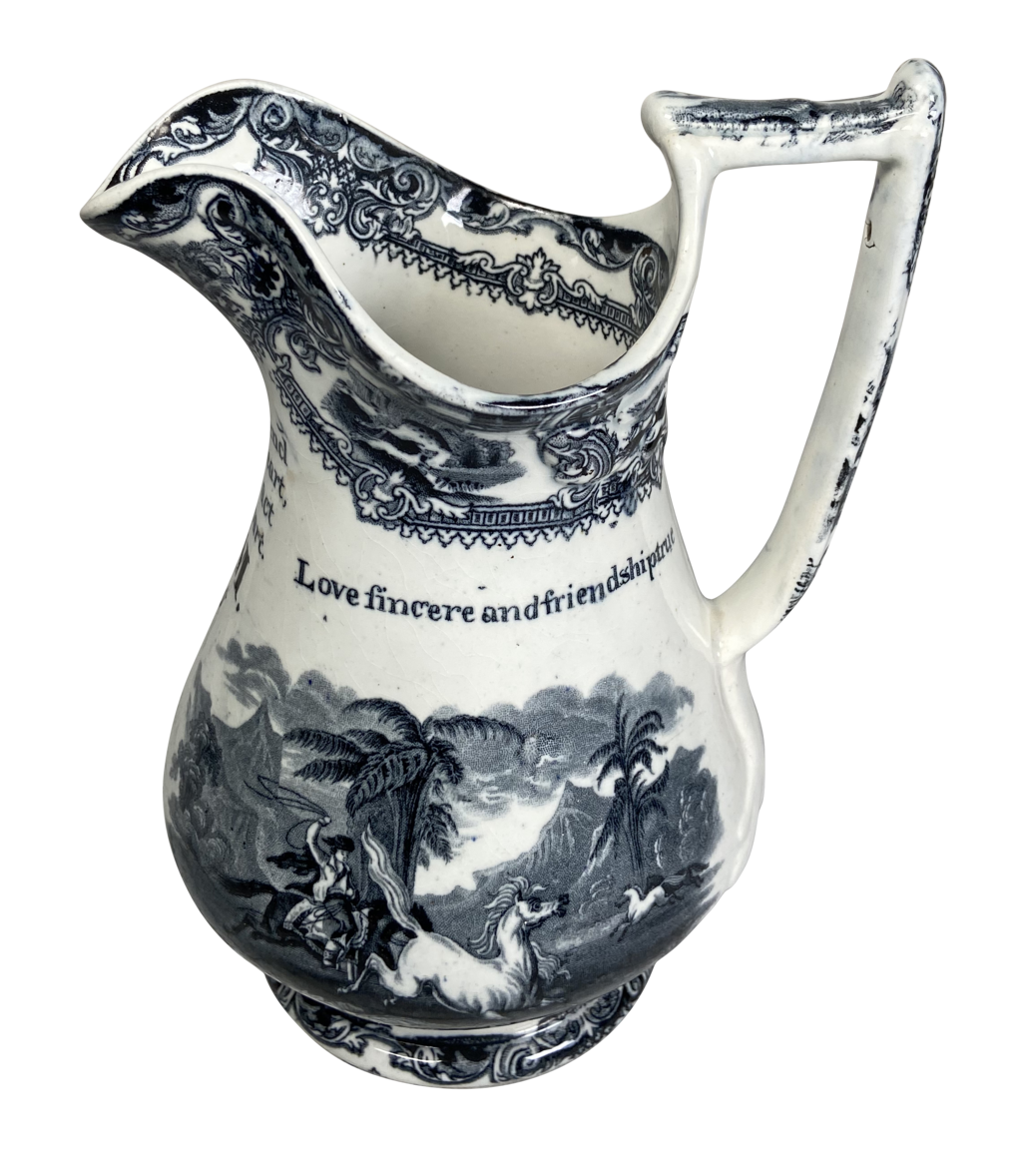Victorian Puzzle Jug with Inscription Love Sincere and Friendship True