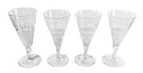Set of Four Faceted Champagne Flutes