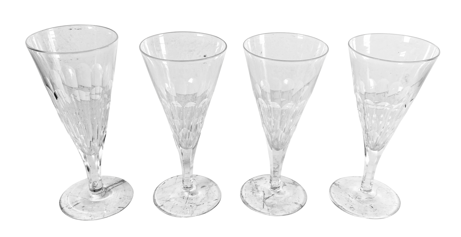 Set of Four Faceted Champagne Flutes