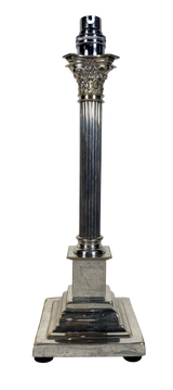 Silver Plated Corinthian Column Table Lamp