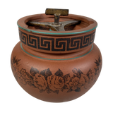 Terracotta Prattware Black Transfer Tobacco Jar