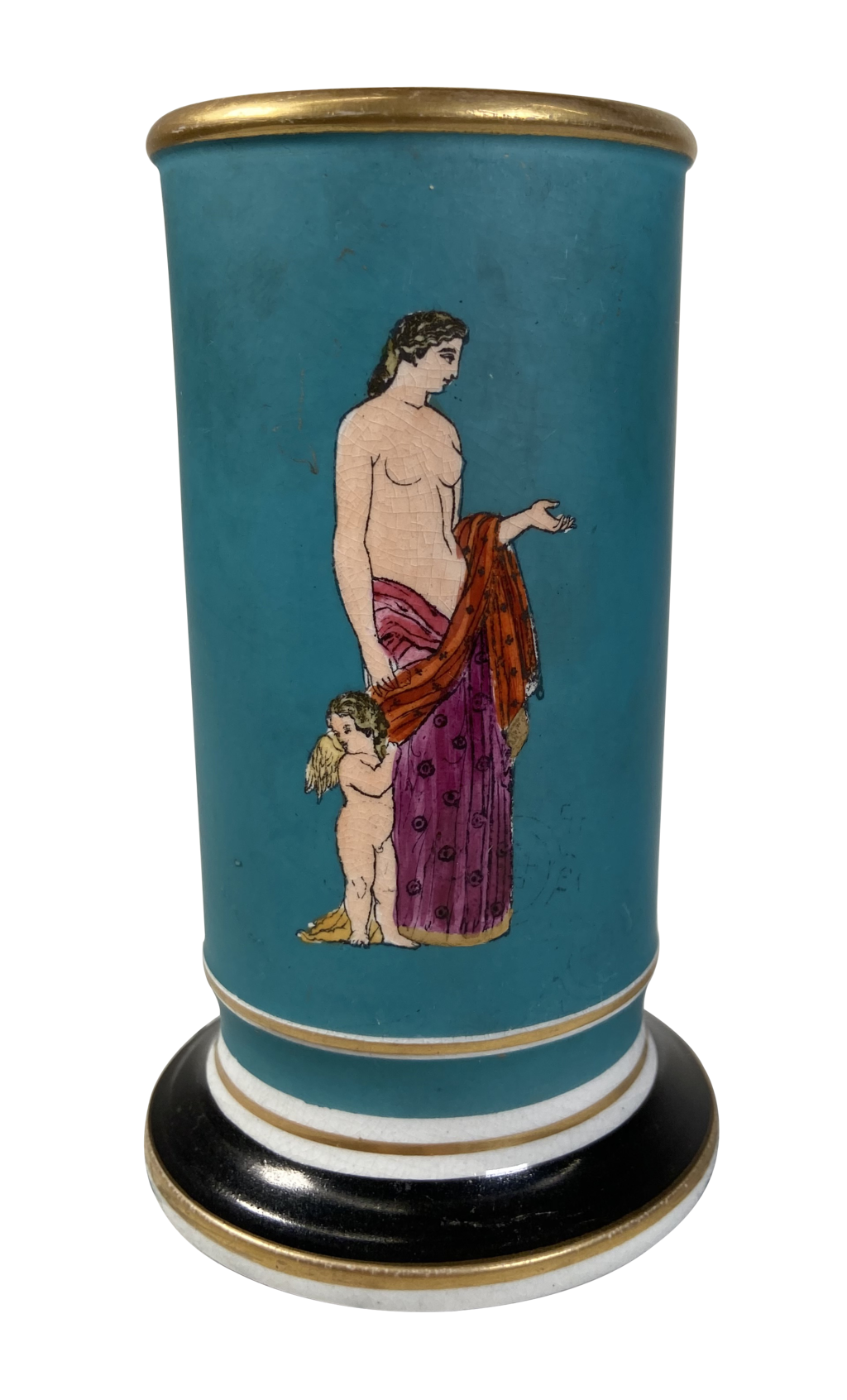 Prattware Spill Vase with Neo-Classical Figures