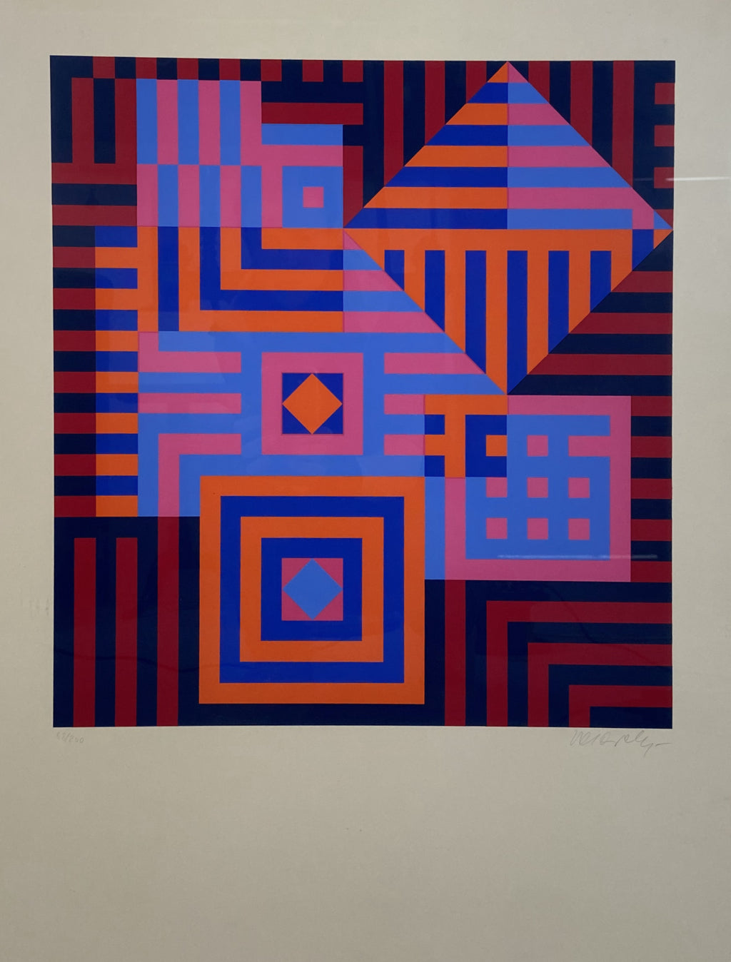 Limited Edition Abstract Op Art Movement Colour Screen Print by Victor Vasarely