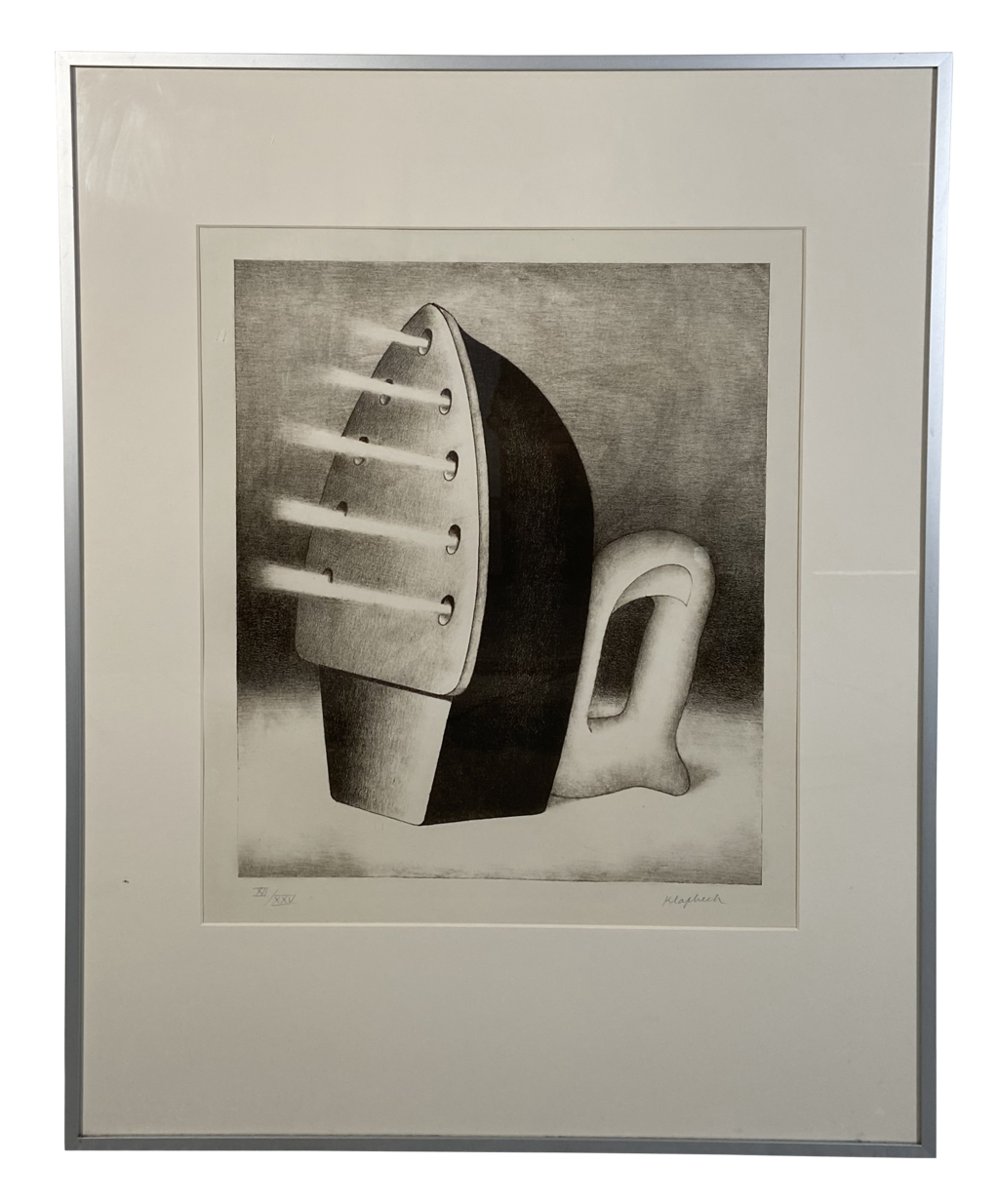 Pop Art Surrealism Movement Lithograph of a Steam Iron Entitled Fanatique by Conrad Kaphleck