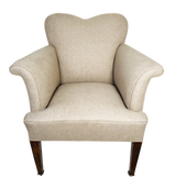 Edwardian Armchair with Outswept Sides on Square Mahogany Tapering Legs