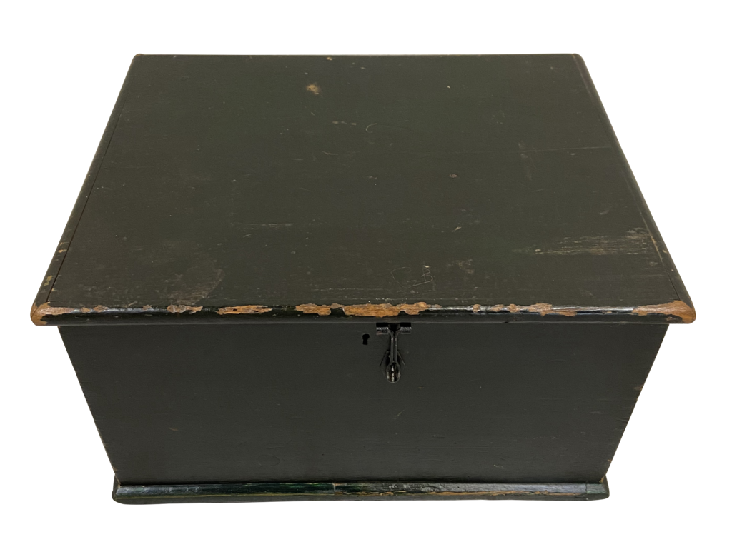 Original Painted Pine Deed Box