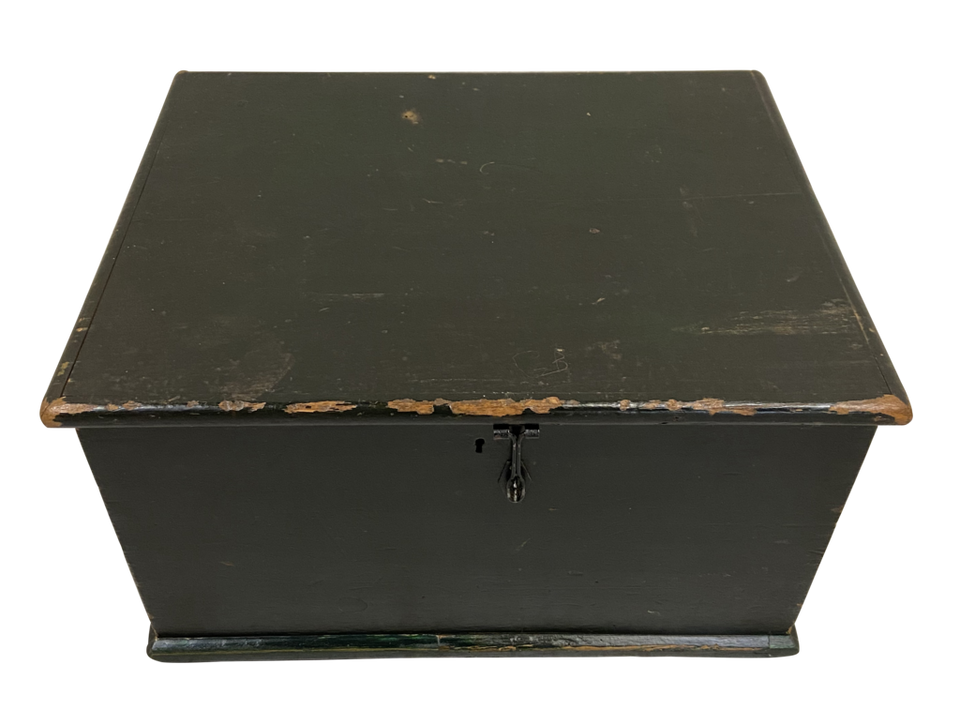 Original Painted Pine Deed Box