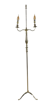 Brass Two Armed Floor Lamp