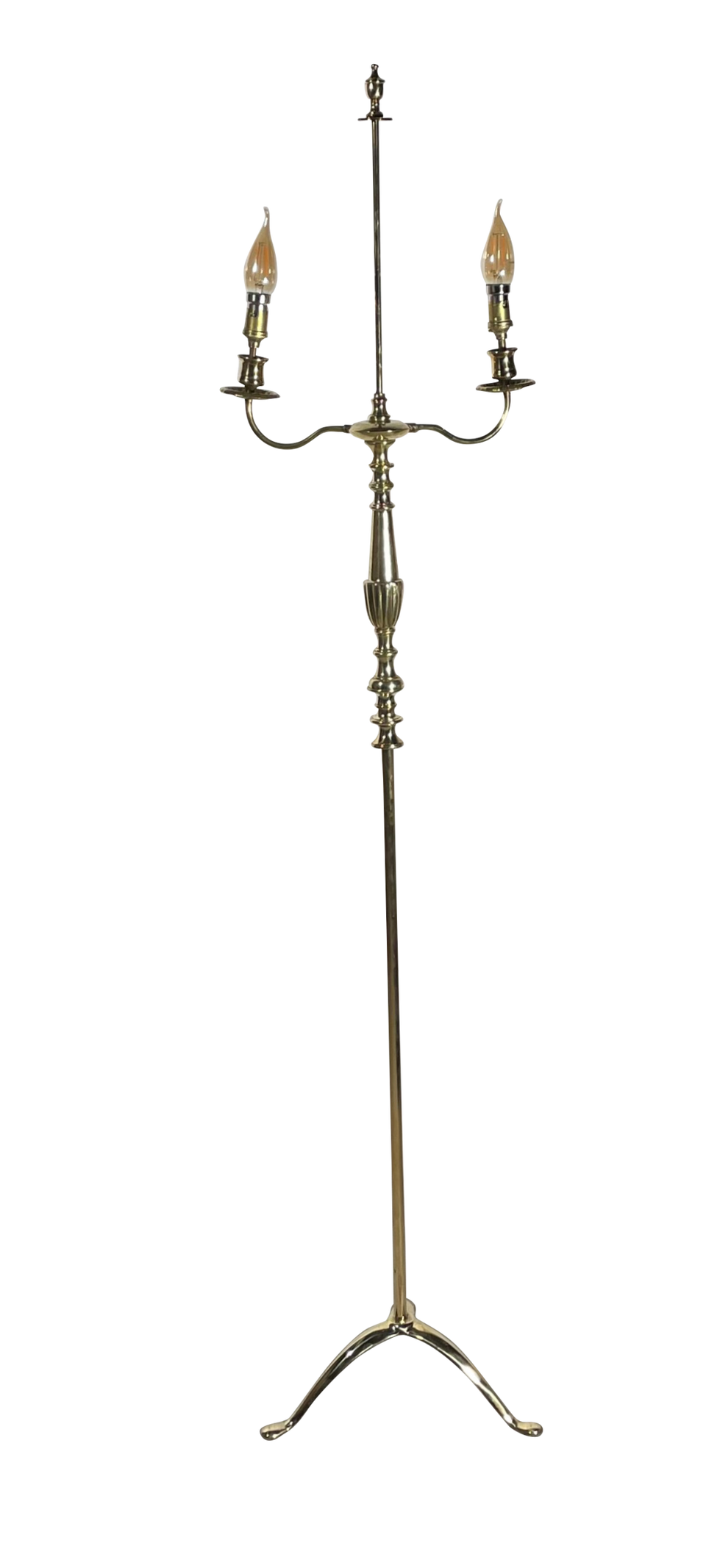 Brass Two Armed Floor Lamp