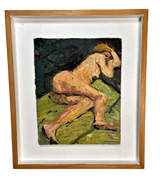 Oil on Board of Reclining Nude