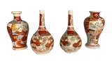 Collection of Four Satsuma Vases with Moriage Decoration