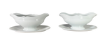 Pair of White Ironstone Sauciers