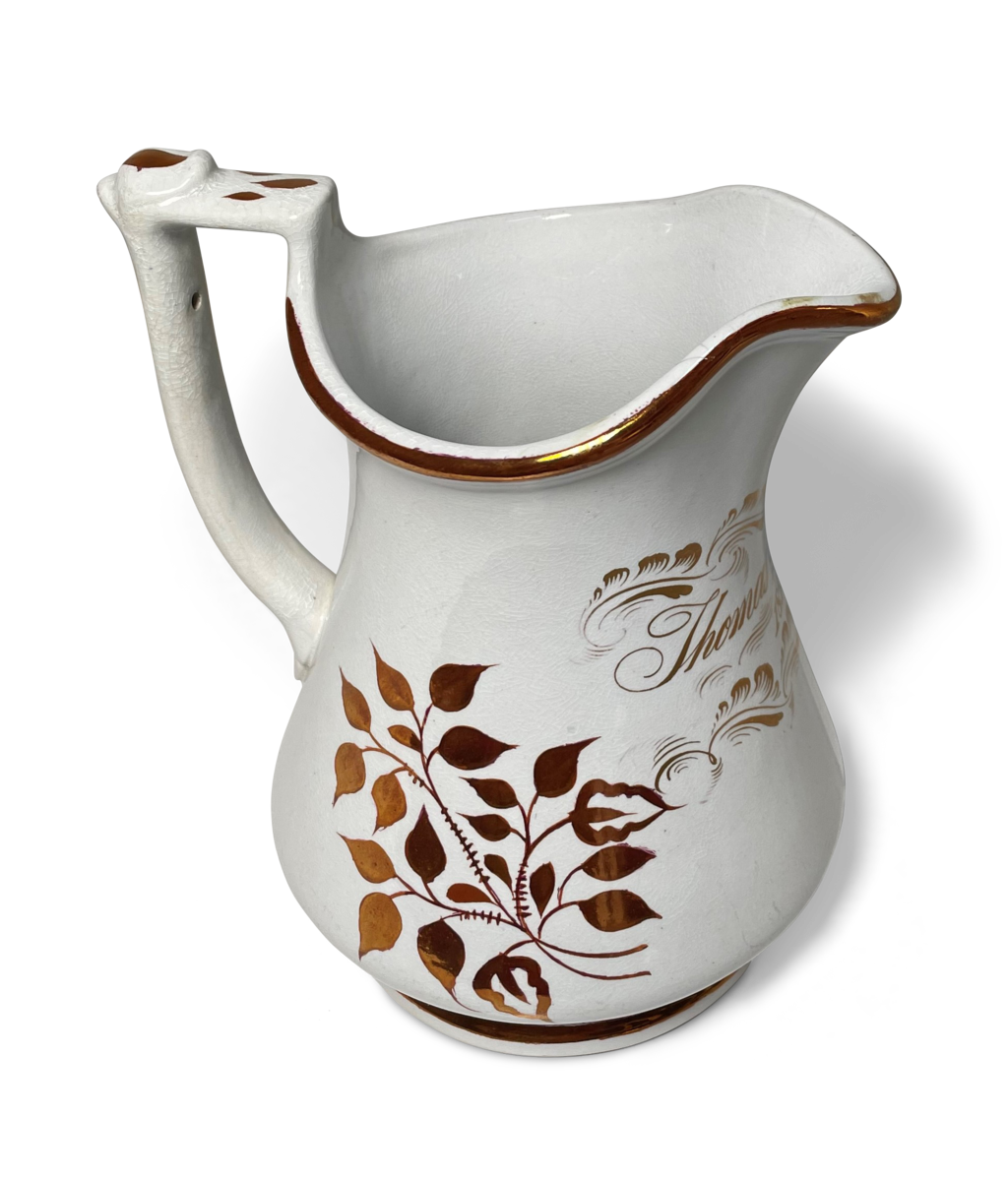 Sunderland Pearlware Puzzle Jug Inscribed to Thomas Ford 1858
