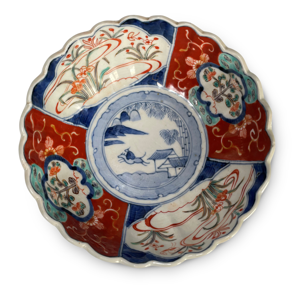 Meiji Period Scallop Edged Imari Bowl