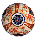 Meiji Period Imari Scallop Edged Hand Decorated Bowl