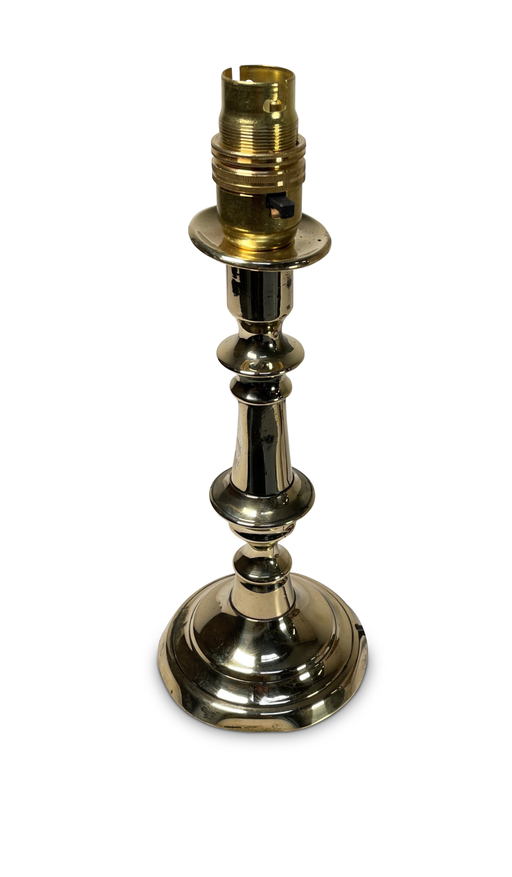 Victorian Turned Brass Candlestick Table Lamp