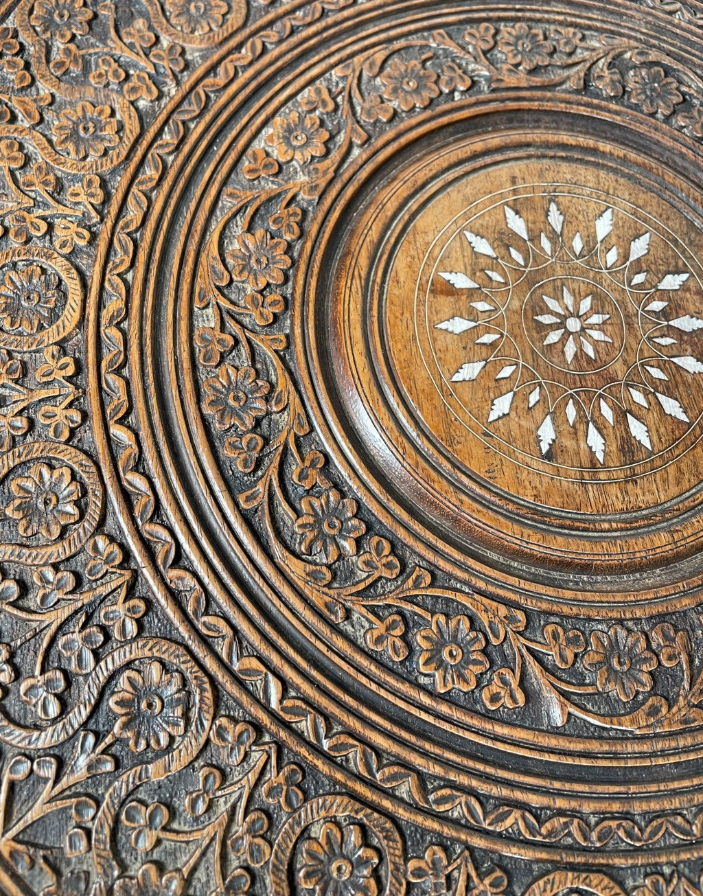 Anglo-Indian Carved Circular Table