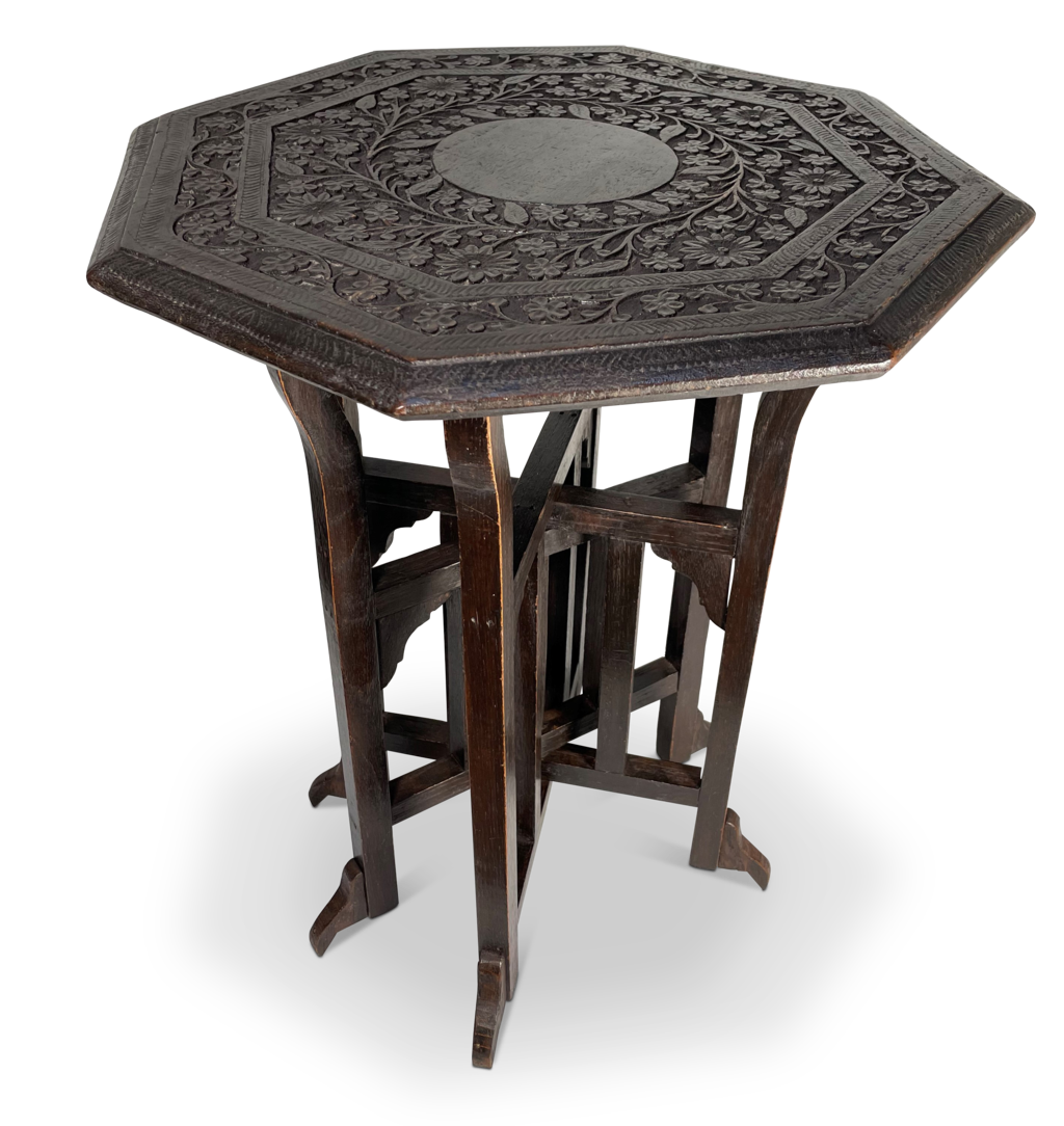Anglo-Indian Hardwood Hexagonal Table
