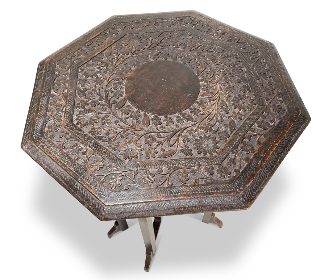 Anglo-Indian Hardwood Hexagonal Table
