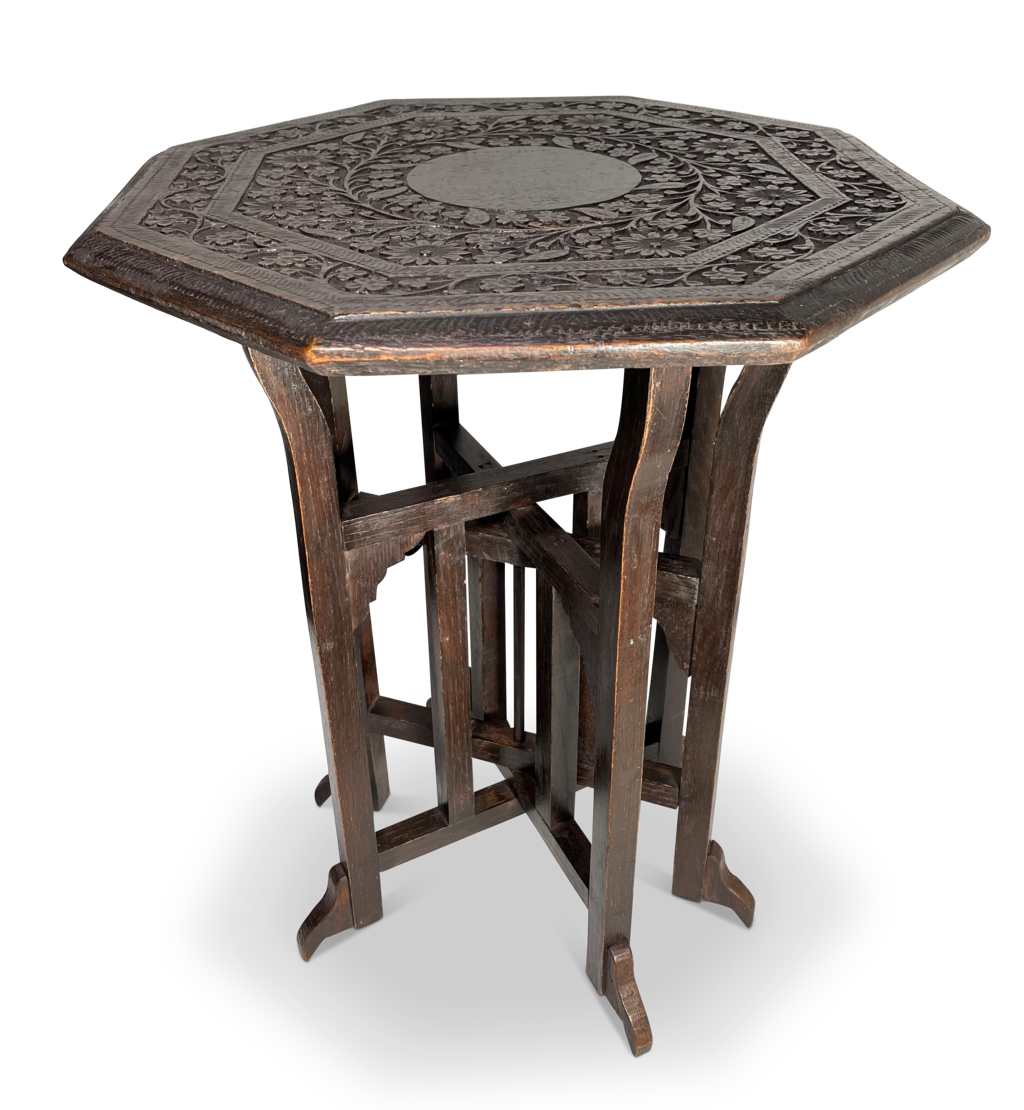 Anglo-Indian Hardwood Hexagonal Table