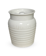 Edwardian White Ironstone Banded Sugar Container with Lid