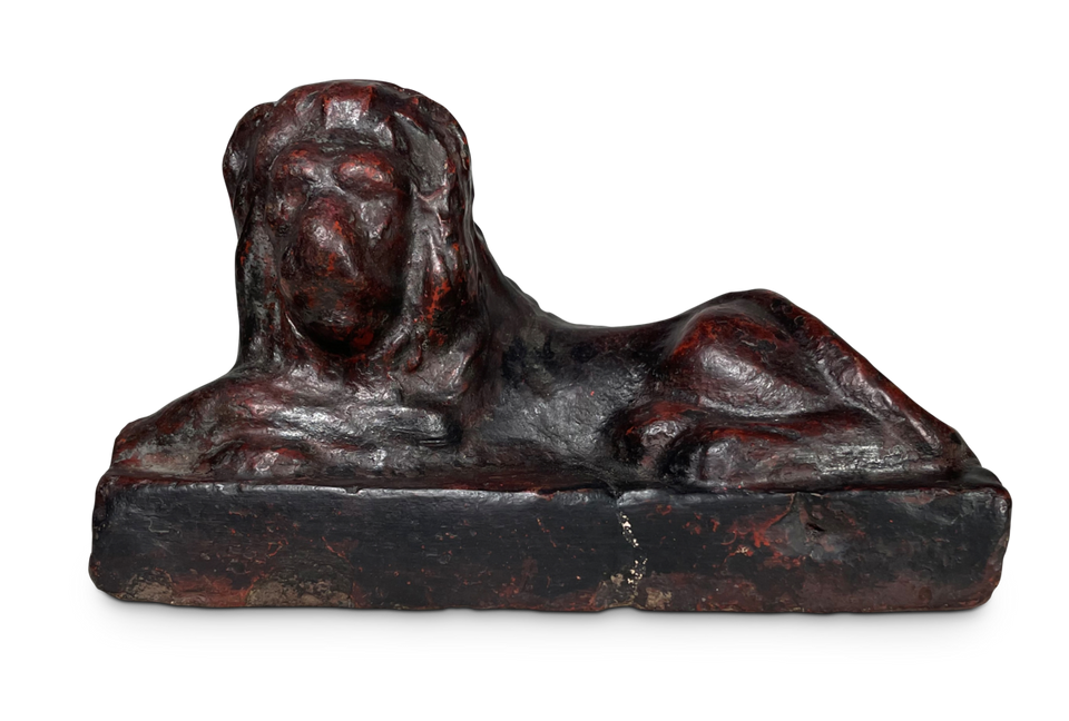 Bronzed Composite Model of a Recumbent Lion