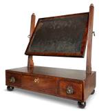 George III Swivel Top Toiletry Mirror on Reeded Supports above a Three Drawer Base