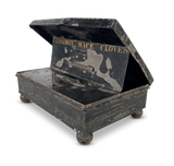 Dome Lidded Top Tole Spice Tin with Internal Compartments under Two Hinged Tin Lids