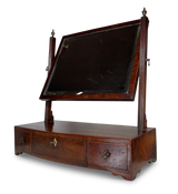 George III Bow Fronted Mahogany Dressing Table Mirror with Three Drawers